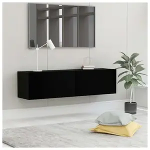 vidaXL Meuble TV Noir 120x30x30 cm Aggloméré pas cher