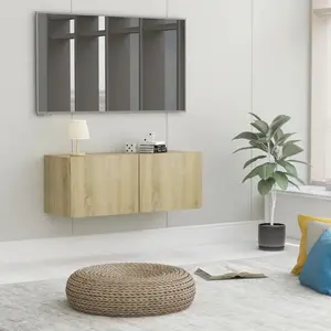 vidaXL Meuble TV Chêne sonoma 80x30x30 cm Aggloméré pas cher