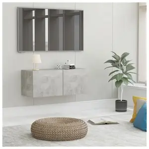 vidaXL Meuble TV Gris béton 80x30x30 cm Aggloméré pas cher