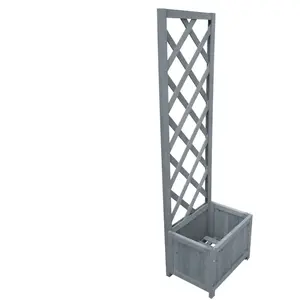 vidaXL Jardinière en treillis 40x30x135 cm Bois de sapin massif pas cher