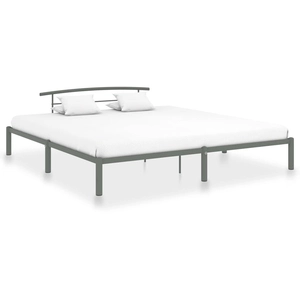 vidaXL Cadre de lit Gris Métal 200 x 200 cm pas cher