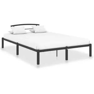 vidaXL Cadre de lit Noir Métal 140 x 200 cm pas cher