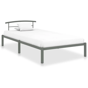 vidaXL Cadre de lit Gris Métal 90 x 200 cm pas cher