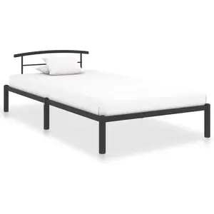 vidaXL Cadre de lit Noir Métal 90 x 200 cm pas cher