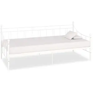 vidaXL Cadre de lit de repos Blanc Métal 90 x 200 cm pas cher
