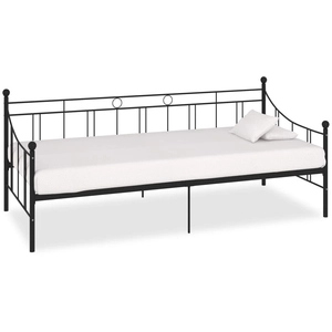 vidaXL Cadre de lit de repos Noir Métal 90 x 200 cm pas cher