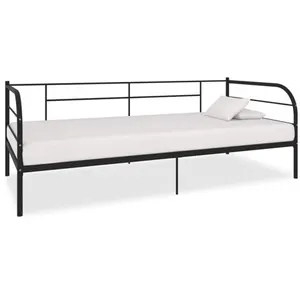 vidaXL Cadre de lit de repos Noir Métal 90 x 200 cm pas cher