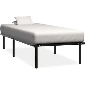 vidaXL Cadre de lit Noir Métal 90 x 200 cm pas cher