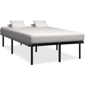 vidaXL Cadre de lit Noir Métal 140 x 200 cm pas cher