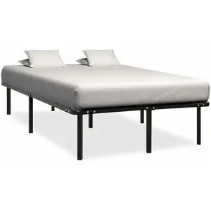 vidaXL Cadre de lit Noir Métal 160 x 200 cm pas cher