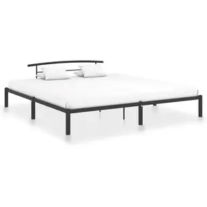 vidaXL Cadre de lit Noir Métal 200 x 200 cm pas cher
