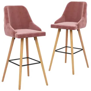 Comparateur de prix : vidaXL Tabourets de bar lot de 2 rose velours