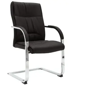 vidaXL Chaise de bureau cantilever Noir Similicuir pas cher