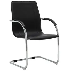 vidaXL Chaise de bureau cantilever Noir Similicuir pas cher