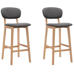 vidaXL Tabourets de bar lot de 2 gris foncé tissu pas cher