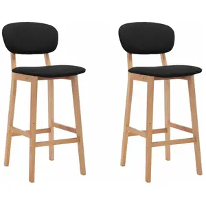 vidaXL Tabourets de bar lot de 2 noir tissu pas cher