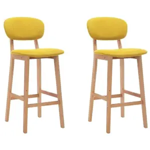 Comparateur de prix : vidaXL Tabourets de bar lot de 2 jaune moutarde tissu