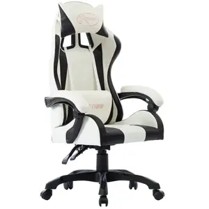 vidaXL Fauteuil de jeux vidéo Blanc Similicuir pas cher