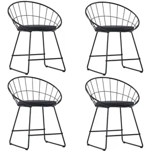 Comparateur de prix : vidaXL Chaises à manger similicuir lot de 4 noir acier
