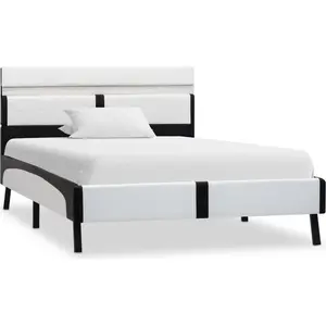 vidaXL Cadre de lit avec LED sans matelas blanc et noir 90x200 cm