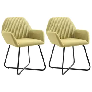 vidaXL Chaises de salle à manger 2 pcs Vert Tissu pas cher