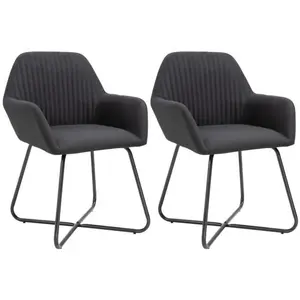 vidaXL Chaises à manger lot de 2 noir tissu pas cher