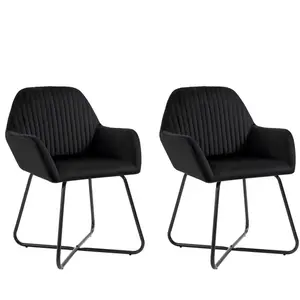 Comparateur de prix : vidaXL Chaises à manger lot de 2 Noir Velours