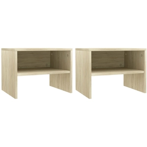 vidaXL Tables de chevet 2 pcs Chêne sonoma 40 x 30 x 30 cm Aggloméré pas cher