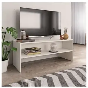 vidaXL Meuble TV Blanc 100 x 40 x 40 cm Aggloméré pas cher