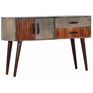 Comparateur de prix : vidaXL Table console Gris 120x35x75 cm Bois de manguier massif brut