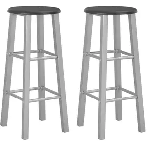 Comparateur de prix : vidaXL Tabourets de bar lot de 2 argenté MDF