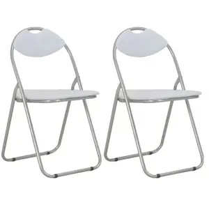 Comparateur de prix : vidaXL Chaises pliantes à manger lot de 2 blanc similicuir