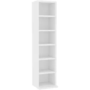 vidaXL Armoire à CD Blanc 21x20x88 cm Bois d'ingénierie pas cher