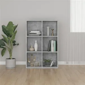 vidaXL Bibliothèque/Buffet gris béton 66x30x98 cm bois d'ingénierie pas cher