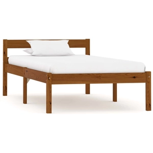vidaXL Cadre de lit Marron miel Bois de pin massif 100 x 200 cm pas cher