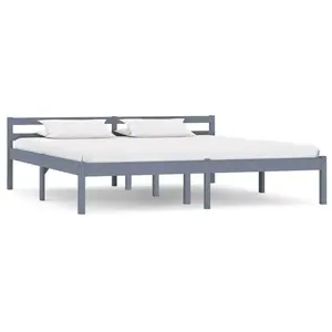 Comparateur de prix : vidaXL Cadre de lit Gris Bois de pin massif 180 x 200 cm