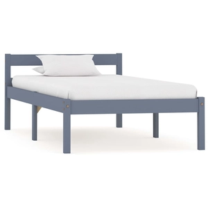 vidaXL Cadre de lit Gris Bois de pin massif 100 x 200 cm