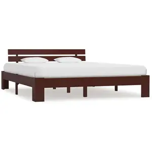Comparateur de prix : vidaXL Cadre de lit Marron foncé Bois de pin massif 180 x 200 cm