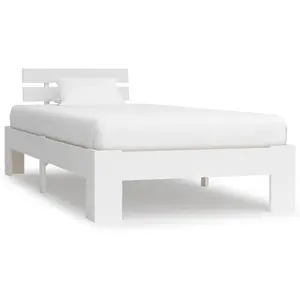 vidaXL Cadre de lit Blanc Bois de pin massif 90 x 200 cm pas cher