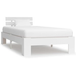 vidaXL Cadre de lit Blanc Bois de pin massif 100 x 200 cm pas cher