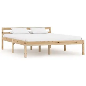 vidaXL Cadre de lit Bois de pin massif 140 x 200 cm pas cher