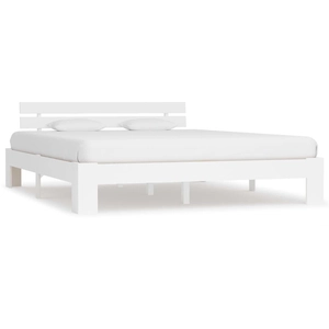 vidaXL Cadre de lit Blanc Bois de pin massif 180 x 200 cm pas cher