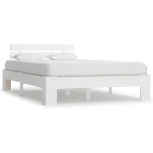 vidaXL Cadre de lit Blanc Bois de pin massif 140 x 200 cm pas cher