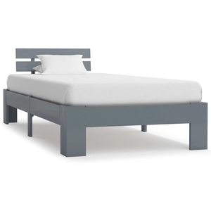 vidaXL Cadre de lit Gris Bois de pin massif 100 x 200 cm pas cher