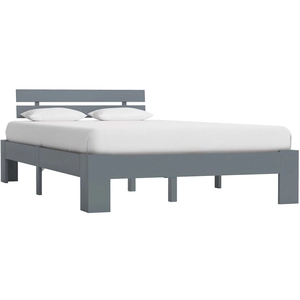 vidaXL Cadre de lit Gris Bois de pin massif 120 x 200 cm pas cher