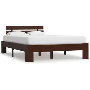Comparateur de prix : vidaXL Cadre de lit Marron foncé Bois de pin massif 140 x 200 cm