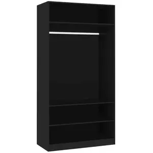Comparateur de prix : vidaXL Garde-robe Noir 100 x 50 x 200 cm Bois d'ingénierie