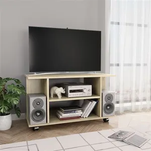 vidaXL Meuble TV et roulettes chêne sonoma 80x40x45 cm bois ingénierie pas cher