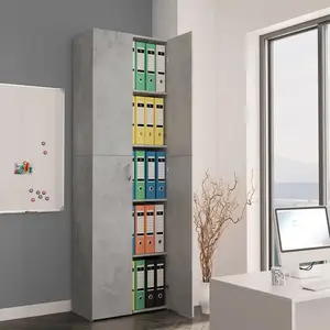 vidaXL Vidaxl Armoire De Bureau Gris Béton 60x32x190 Cm Bois D'ingénierie pas cher