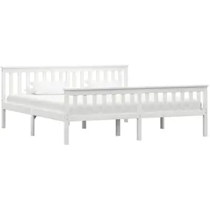 Comparateur de prix : vidaXL Cadre de lit Bois de pin massif Blanc 180 x 200 cm